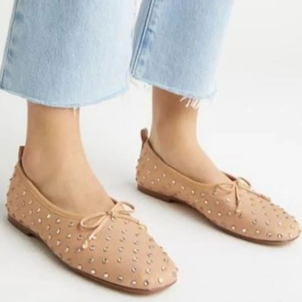 BRAND NEW TOP MODA BOWNOT STUDDED EMBELLISHMENTS SLIP-ON WOMEN"S FLAT